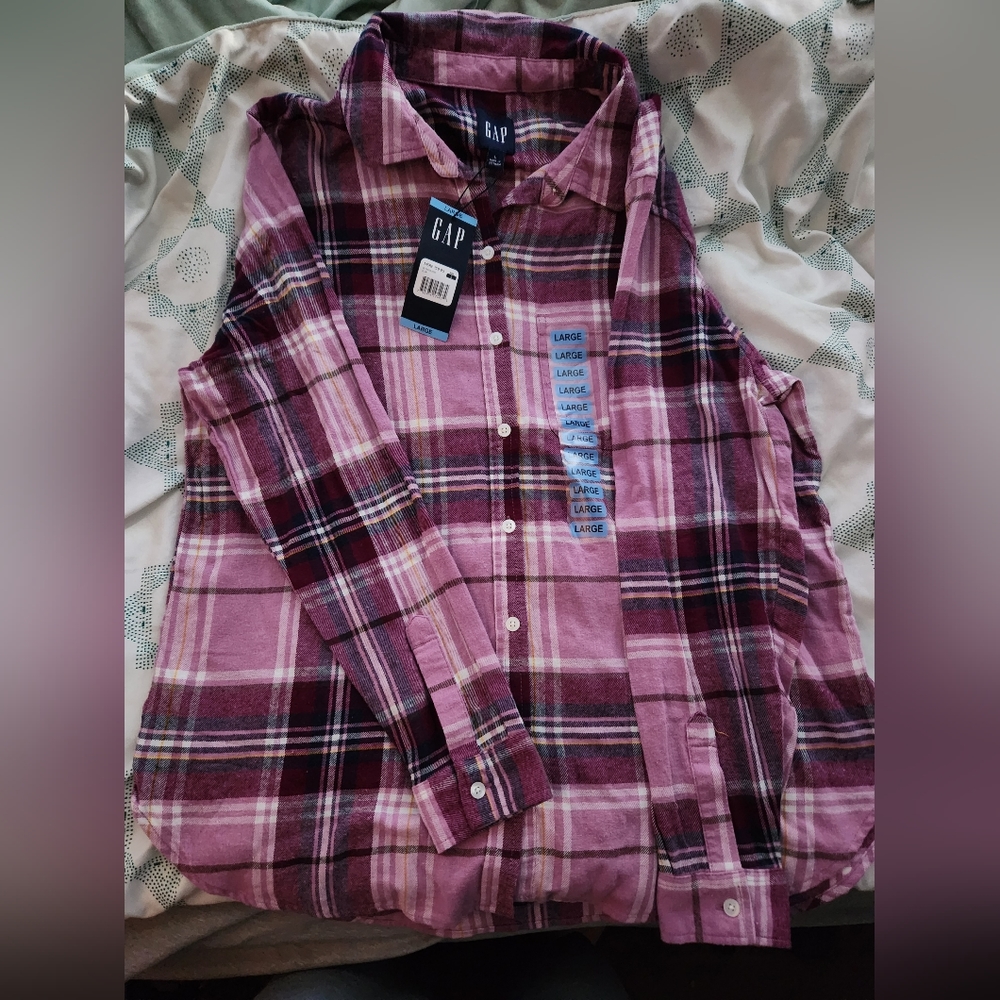 GAP Flannel/Plaid Long sleeve